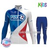 Completo Maglia Ciclismo + Calzamaglia 2017 FDJ Bambino N001 Winter Invernale